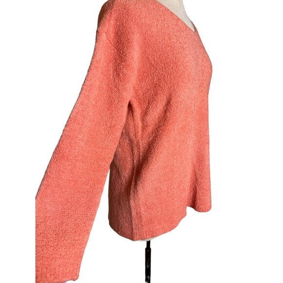 Liz Claiborne Women's Cozy Coral V-Neck Sweater Wool Blend boho chic - Picture 6 of 10